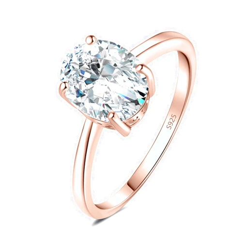 JewelryPalace Oval Shape 1ct 2ct Moissanite Solitaire Engagement Rings for Women, Classic 925 Sterling Silver Promise Ring for Her, Simulated Diamond Anniversary Wedding Ring VVS D-F
