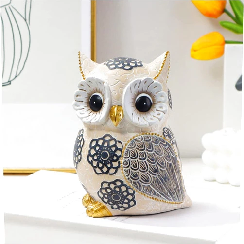 Oinas Cute White Owl Statue & Figurines for Home Decor - Adorable Gifts for Owl Lovers