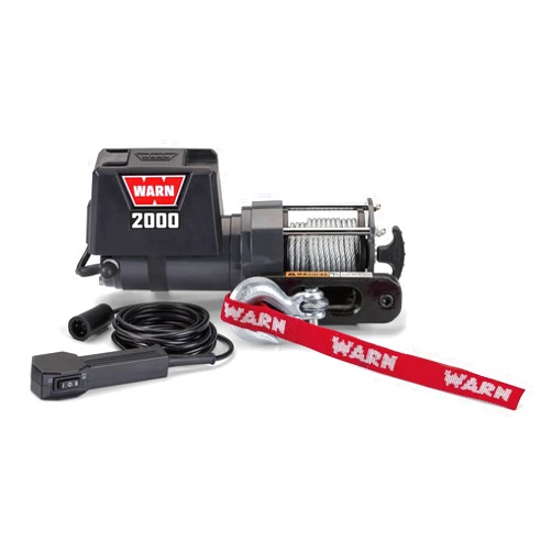 WARN 92000 Vehicle Mounted 2000 Series 12V DC Electric Utility Winch with Steel Cable: 1 Ton (2,000 lb) Pulling Capacity
