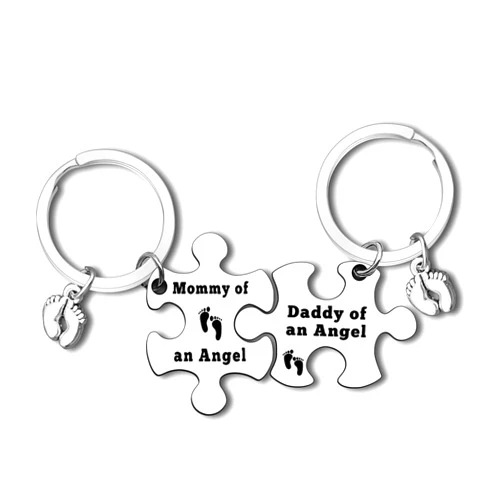 Dabihu Loss of Baby Memorial Gift Keychain Sympathy Gift for Loss of Child Miscarriage Keepsake In Memory of Infant Loss Child Loss Gift Remembrance Jewelry Mommy of an Angel Daddy of an Angel Keyring