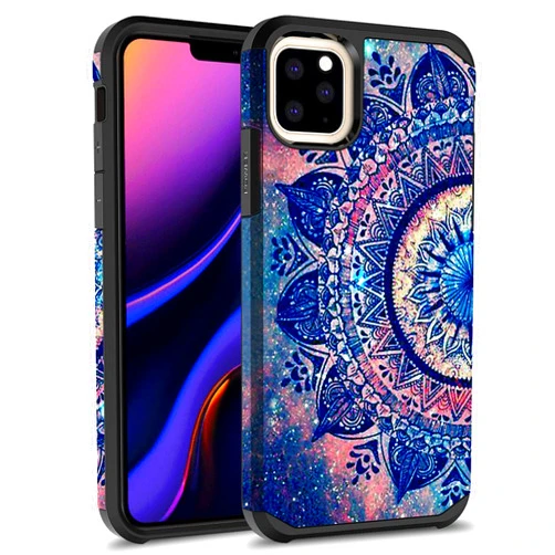 Rosebono Fashion Rosebono Compatible with iPhone 11 Case, Slim Hybrid Dual Layer Shockproof Hard Cover Graphic Fashion Cute Colorful Silicone Skin Cover Armor Case for iPhone 11 (Mandala)