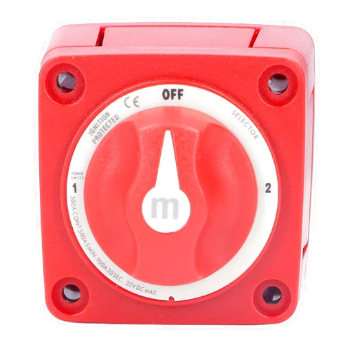 Aramox Battery Switch,300A 3 Position Dual Circuit Power Disconnect Cut Off Isolator Battery Switch ON/Off Rotary Actuator for Marine Boat Car Truck Trailer RV