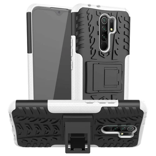 SCIMIN Case for Redmi 9 Prime,Hybrid Case for Redmi 9 Prime, Dual Layer Protection Shockproof Cover Hybrid Rugged Case with Kickstand for Redmi 9 Prime