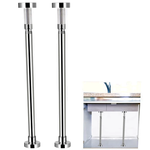 Sanbege 2 Pcs Undermount Sink Brackets Adjustable, Stainless Steel Sink Support Legs, Drill Free Sink Installation and Repair Kit System for Kitchen, Bathroom (19.7