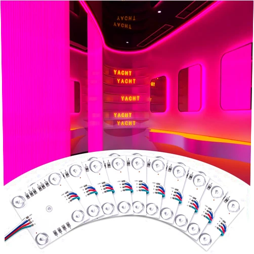 wixure® 20pcs 4LEDS 7070 24V RGB 4Watts Diffuse Reflection Square Lamp Module Lights Full Color Adverting Box Light Excluding controllers, transformers, and accessories