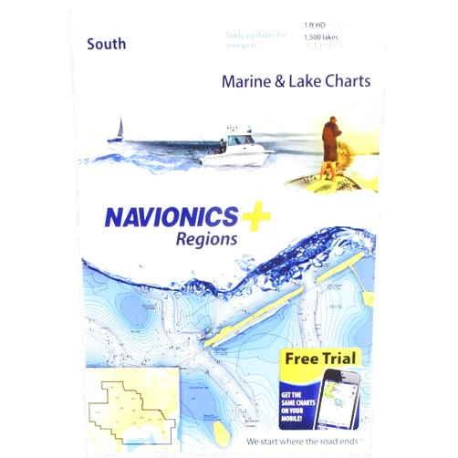 Navionics Plus Regions South Marine and Lake Charts on SD/MSD