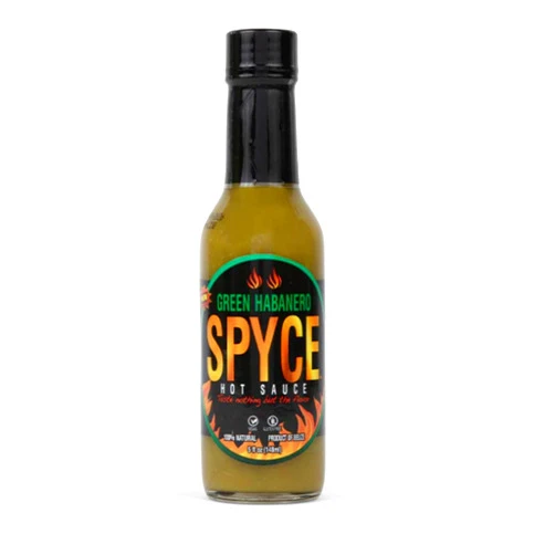 FOXCUP SPYCE Green Habanero Hot Sauce, Vegan, Gluten Free, Low Sodium, Non-GMO, No MSG, No Sugar, No Filler 5 OZ