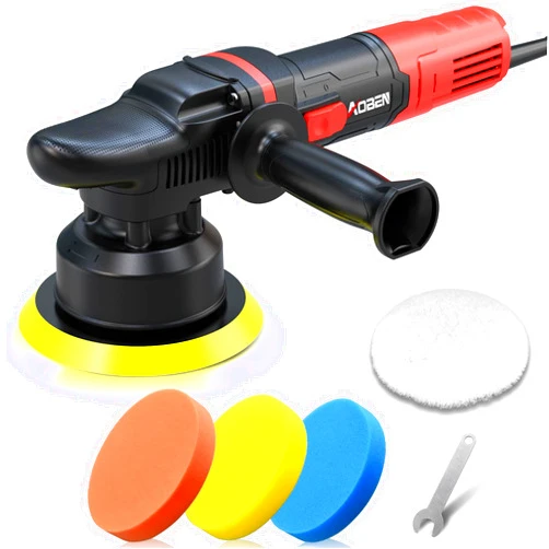 AOBEN Car Buffer Polisher,6 inch Dual Action Polisher,Random Buffer Polisher kit with 6 Variable Speed 1000-4500rpm,Detachable Handle,4 Buffing Pads for Car detailing Polishing and Waxing