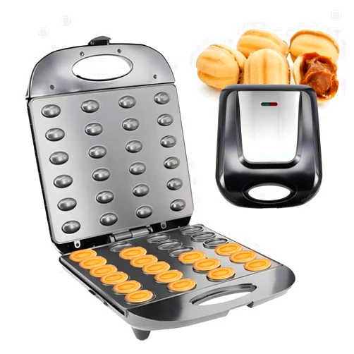 KAGOR Walnut Cookie Maker 24 Holes Mold Maker Electric Walnut Cake Maker Mini Nut Waffle Bread Machine Sandwich Iron,Toaster Baking Breakfast Pan