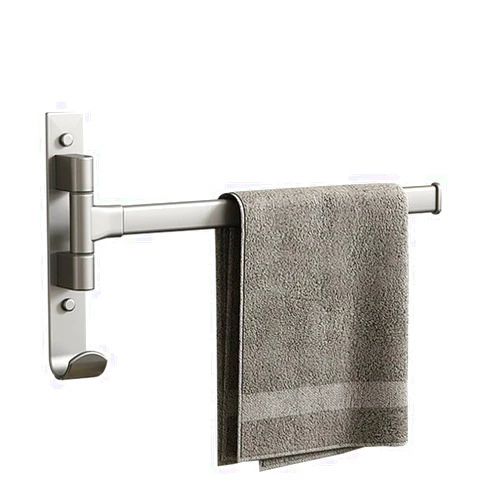 KITUNE Swing Arm Towel Bar Ladder with Hook Hanger, Wall Mounted Swivel Foldable Aluminum Towel Rack, Bath Hand Towel Holder for Bathroom Kitchen Storage Organizer, Matte Grey ( Size : 1 Arm )