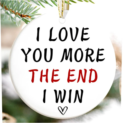 Dodosky Couple Gifts for Christmas, Anniversary, Wedding - Ornament for Him and Her - Sentimental Romantic Gift for Husband, Wife, Boyfriend, Girlfriend - Love More