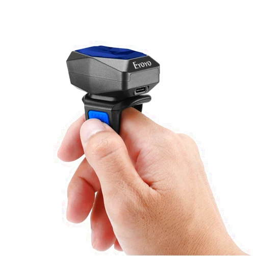 Eyoyo 2D Ring Barcode Scanner Bluetooth, Bluetooth & USB Wired & 2.4G Wireless Mini Wearable Bar Code Scanner, 1D 2D QR Image Barcode Reader PDF417 Data Matrix for iPhone, Andriod, Tablet, PC