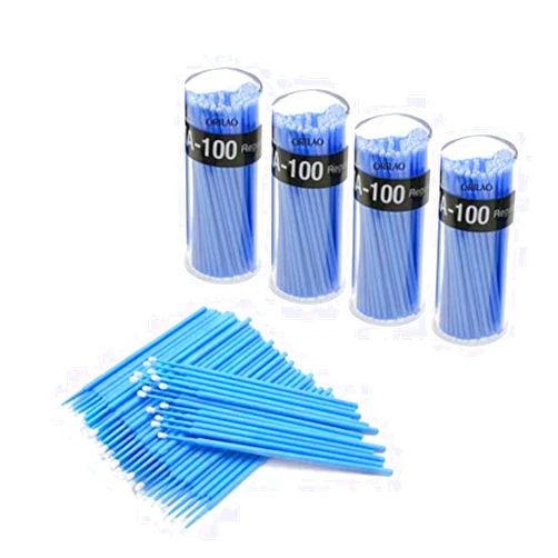 ORILAO 400 PCS/Pack Disposable Micro Applicator Brush Microbrushes Mutipurpose Regular(2.5mm) Blue