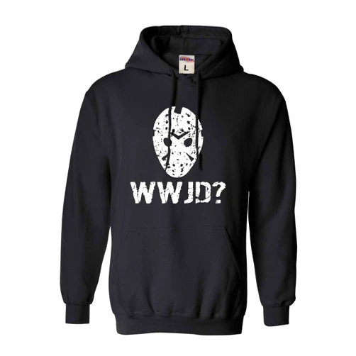 Go All Out WWJD What Would Jason Do? Funny Horror Movie Mens Women Sweatshirt Hoodie