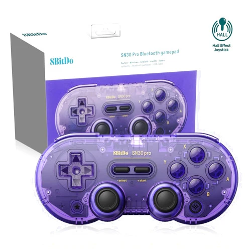 8Bitdo SN30 Pro Switch Wireless Bluetooth Game Controller Gamepad (Hall Effect Joystick Update) for Switch Steam Mac PC Android Windows MacOS (Purple)