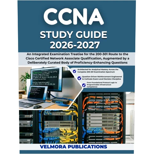 Velmora Publications CCNA STUDY GUIDE 2026-2027: An Integrated Examination Treatise for the 200-301 Route to the Cisco Certified Network Associate Qualification, Augmented ... Body of Proficiency-Enhancing Questions