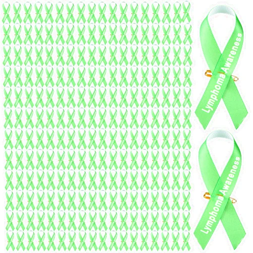 Hanaive 150 Set Lymphoma Awareness Ribbon Lime Green Awareness Ribbon Show Your Support for Non-Hodgkin's Lymphoma Awareness for Public Charity Social Event Welfare