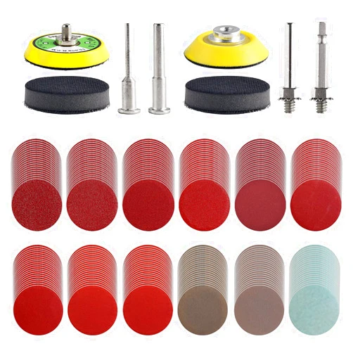 Tshya 240pcs 2inch Sanding Discs Pad Variety Kit for Drill Grinder Rotary Tools Attachment with 2Pcs 1/8