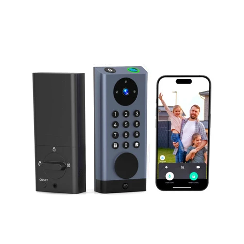 Anweller Smart Door Lock for Front Door, Anweller WiFi Deadbolt with Camera and Video Doorbell, Fingerprint Keyless Entry Door Lock with Code Keypad, Biometric Electronic Digital Exterior Door Lock