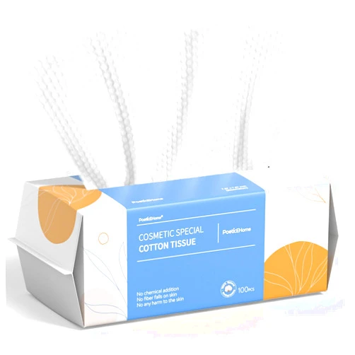 PoeticEHome Face Towel Disposable - Ultra Soft Cotton Tissue Dry Wipes - Lint Free Facial Cleansing Cloths
