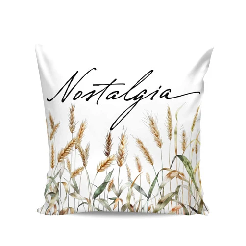 YOKOU Throw Pillow Cover Cushion Covers, Fall Autumn Wheat Minimalist Retro Style White Soft Square Short Plush Pillowcase for Sofa Bed Chair Home Decor, Set of 1 18