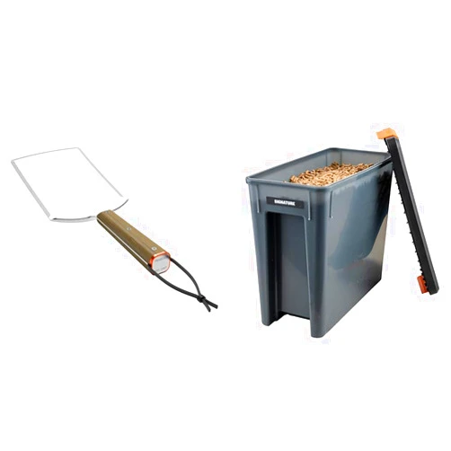 Traeger Grills BAC532 XXL BBQ Spatula Accessory Large & Pellet Grills BAC637 Stay Dry Pellet Bin, Wood Pellet Storage with Locking Lid, Black