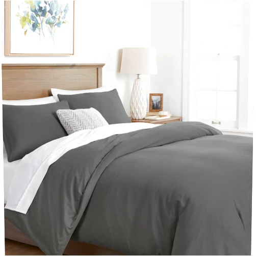 Ashton Sheets 100% Egyptian Cotton Duvet Cover Twin/Twin XL Size - 600 Thread Count 3 PC Twin Duvet Cover, Egyptian Cotton Duvet Cover Set, Soft, Breathable, Hidden Zipper Duvet Cover - Dark Grey