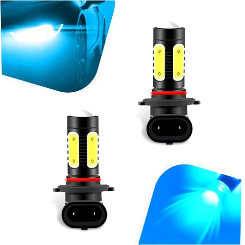 Awlbed 2 PCS 9005 Car LED Front Fog Lights, Waterproof Metal Vehicle Lighting Bulbs Replacement, Fast Heat Dissipation, Universal Automotive Lamps for Truck SUV Car (Ice Blue Light)