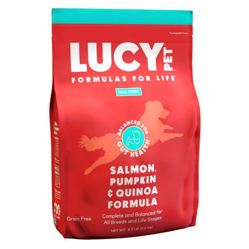 Lucy Pet Products Lucy Pet Formulas for Life Salmon, Pumpkin, & Quinoa Dry Dog Food, All Life Stages, Digestive Health, Sensitive Stomach & Skin, 4.5lb bag