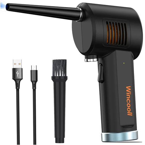 Wincooll Air Duster for Computer Keyboard Cleaning - Cordless, Rechargeable 6000mAh Battery，Powerful Brushless Motor and 10W Fast Charging Air Duster Compressed Air