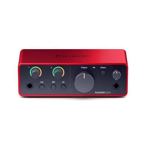 Focusrite Scarlett Solo 4th Gen USB Audio Interface, for the Guitarist, Vocalist, or Producer — High-Fidelity, Studio Quality Recording, and All the Software You Need to Record (Renewed)