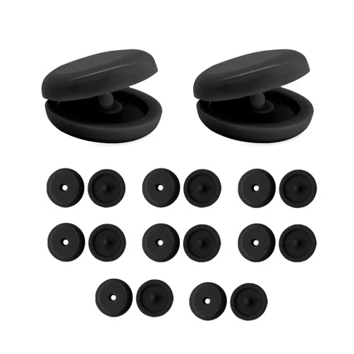 Povtii 10 Sets Seat Belt Button Stop, Snap-On Plastic Seatbelt Stopper Clip Prevent Seat Belt Buckle from Sliding Down, No Welding Seat Belt Stop Kit, Universal Car Accessories (Black)