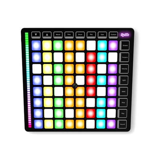 Synido MIDI Pad Beat Maker Machine with 64 Velocity Sensitive RGB Pads, Portable MIDI Controller 8 * 8 Backlit Beating Machine with Easy Mode for Music Production Beginners, TempoPAD Z-1