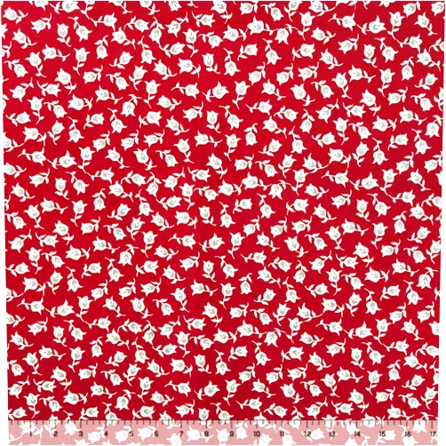 Girl Charlee Fabrics Tossed Tulip Floral on Deep Red ITY Knit Fabric - by The Yard