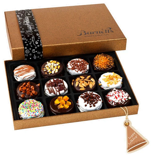 Barnetts Fine Biscotti Happy Birthday Gifts Chocolate Cookies Basket for Women, Prime Girls Food Gift for Mom, Wife, Aunt, Grandma, Niece, Daughter, Sister, Best Friend, Gift Ideas for her, 40th 50th 60th 70th, Fast Delivery
