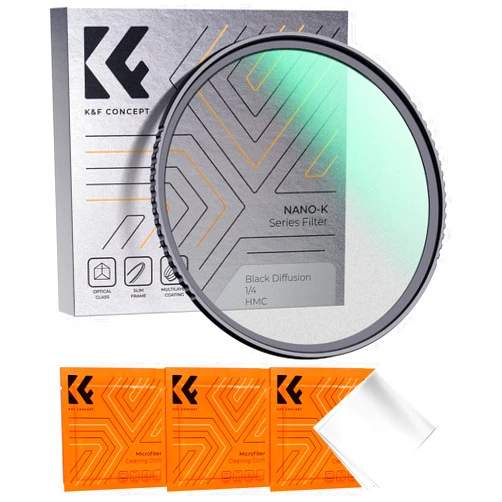 K&F Concept 67mm Black Diffusion 1/4 Filter Mist Cinematic Effect Filter with 18 Multi-Layer Coatings for Video/Vlog/Portrait Photography (K-Series)
