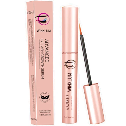 Winxlum Premium Eyelash Growth Serum, Lash Growth Serum 5ML, Eyebrow Growth Serum with Peptides, Irritation-Free Eyelash Serum to Grow Lashes, Lash Boost for Fuller, Longer, Thicker, and Stronger Lashes, Pink