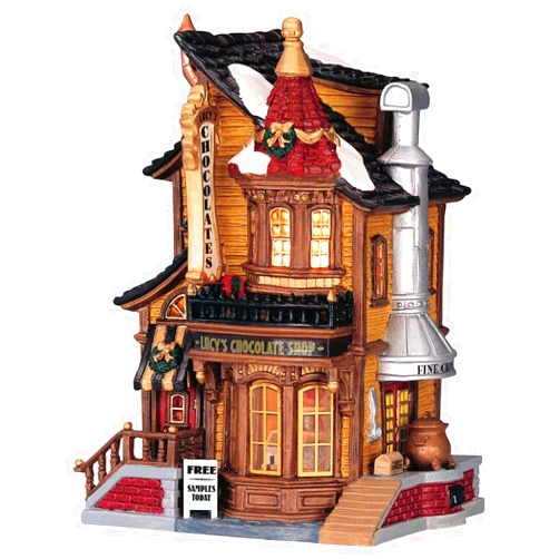 Lemax Christmas Village Lucys Chocolate Shop Battery Operated Led - 45052
