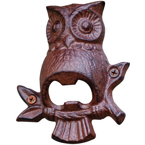 RIVEENY Cast Iron Owl Wall Mounted Bottle Opener, Nautical Decor, Beer Bottle Opener