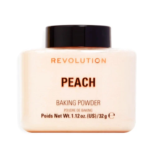 Makeup Revolution Revolution Beauty, Loose Baking Powder, Makeup Setting Powder, Long Lasting Coverage, Mattifies & Reduces Shine, Peach, 1.13 Oz