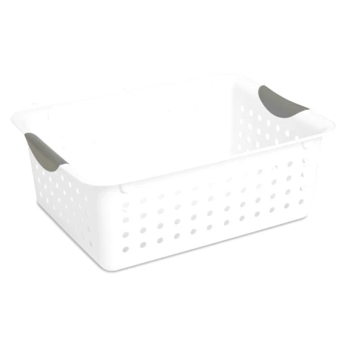 Sterilite 6-Pack Plastic Ultra Basket Storage Bins, Medium Organizing Box, White