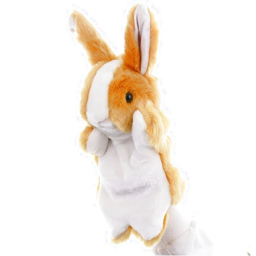 ZUXUCUVU Bunny Hand Puppets Rabbit Plush Animals Toys for Kids Imaginative Pretend Play Storytelling (Brown)