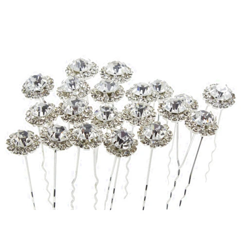 Newstarfactory Women's Blingbling U-sharped Metal Hair Pins Pack of 20