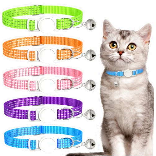 Hoeraonr 5 Pack Reflective-Breakaway Cat Collars with Bells,Adjustable Small Cat Collar,Ideal for Girl Cats Male Cats Kittens Puppies,Pet Supplies Stuff Accessories 7.9