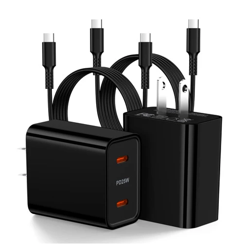 Inibak 25w Fast Dual USB Plug Type C Charger for Google Pixel 8a 8Pro 8 9 9Pro XL 7Pro 7a 6Pro, USB C Charger Block Dual Port Outlet Brick Power Adapter+6FT USB C to C Cable Cord for iPhone 16/15, Galaxy A16