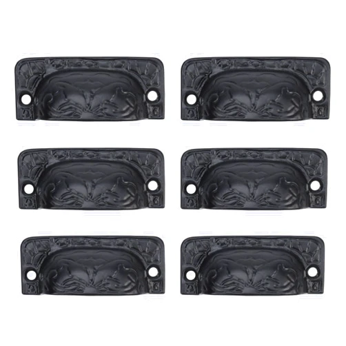 Antrader 6Pcs Pull Handles, Zinc Alloy Cup Pull 2.4