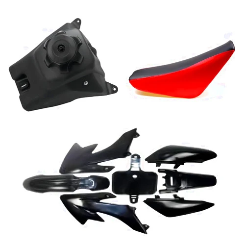CWTD Complete Fairing Kit with Fuel Tank & Seat for CRF XR50 110cc 125cc - Durable Plastic Body Fender for Pit Dirt Bike