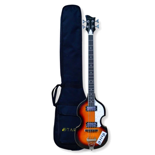 TARIO Violin Bass Guitar Sunburst Basswood Body Hard Maple Neck