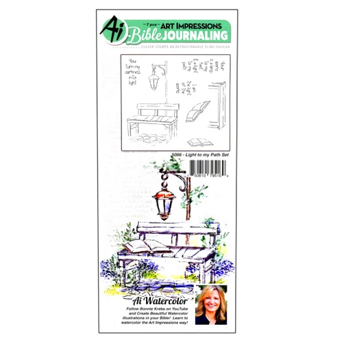 Art Impressions Bible Journaling Watercolor Rubber Stamps-Light to My Path