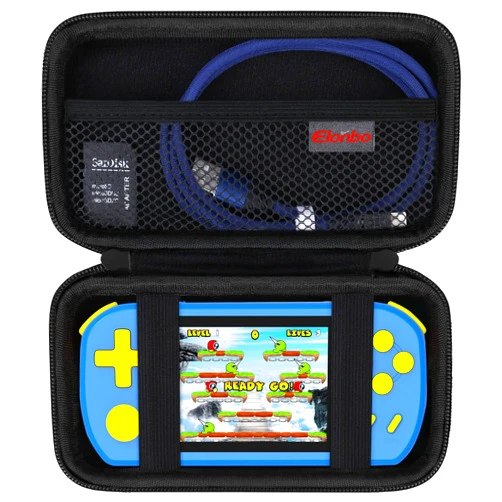 Elonbo Carrying Case for TEBIYOU/ WELLST·G/ TaddToy/ Beijue/ FAMILY POCKET/ CCTU/ X-JOYKIDS/ GREENCREEK/ Beico/ KAVOYI/ GuaiyeyeAP Handheld Game Console, Portable Electronic Gaming Player Bag, Black